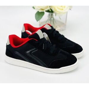 Cat & Jack Suede Sneakers Boys Youth Size 5 Black Red Low Top Big Kids NEW